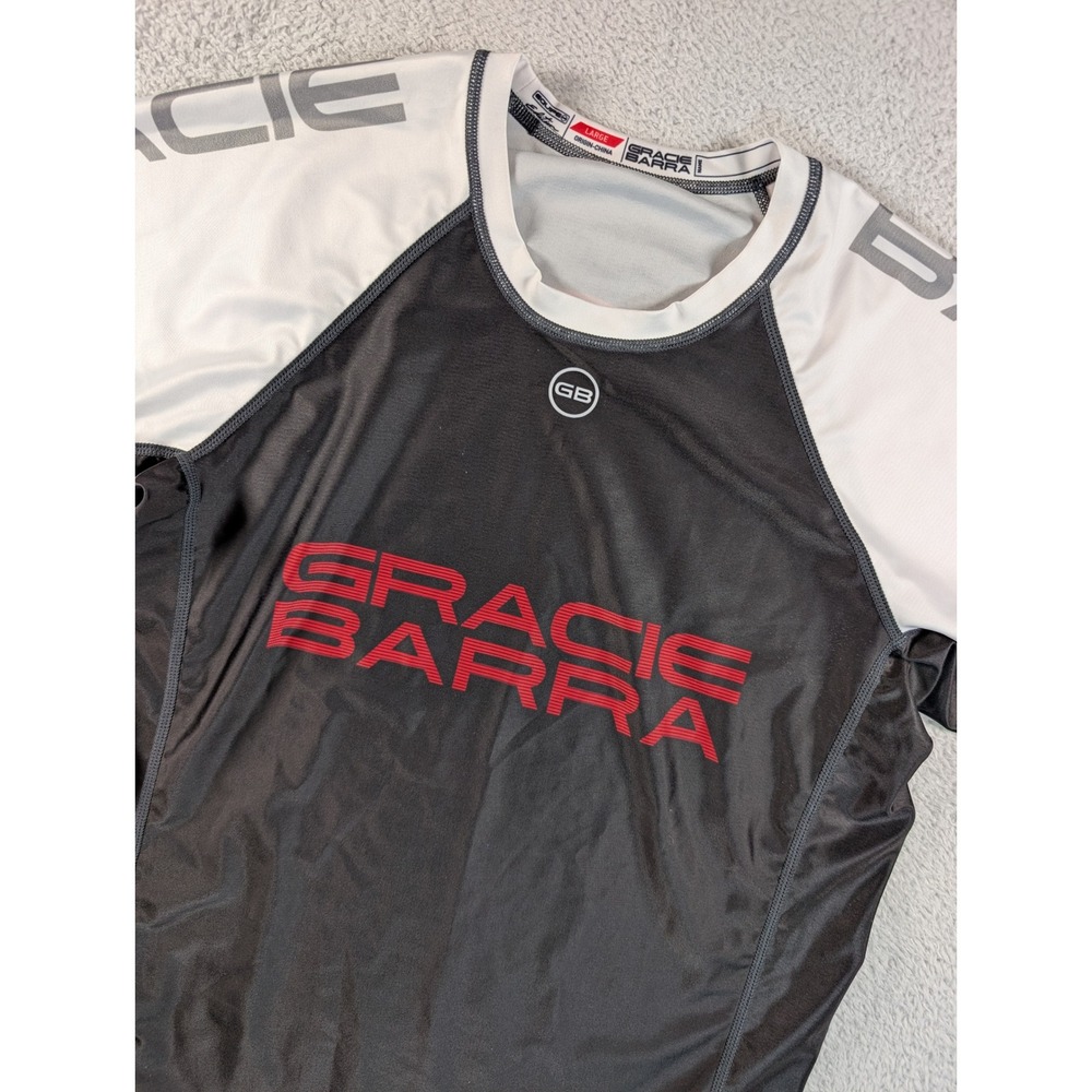 Gracie Barra Equipe GB Rash Guard Mens Large‎ BJJ MMA Compression Shirt Black